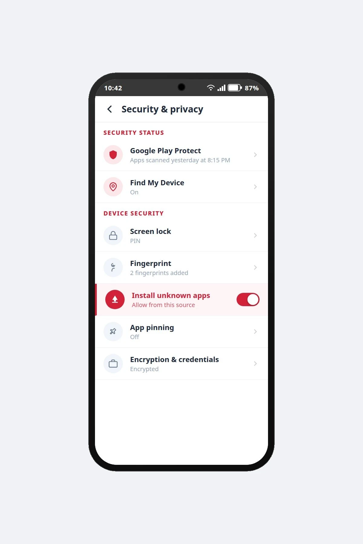 Android Settings – Enable Unknown Sources