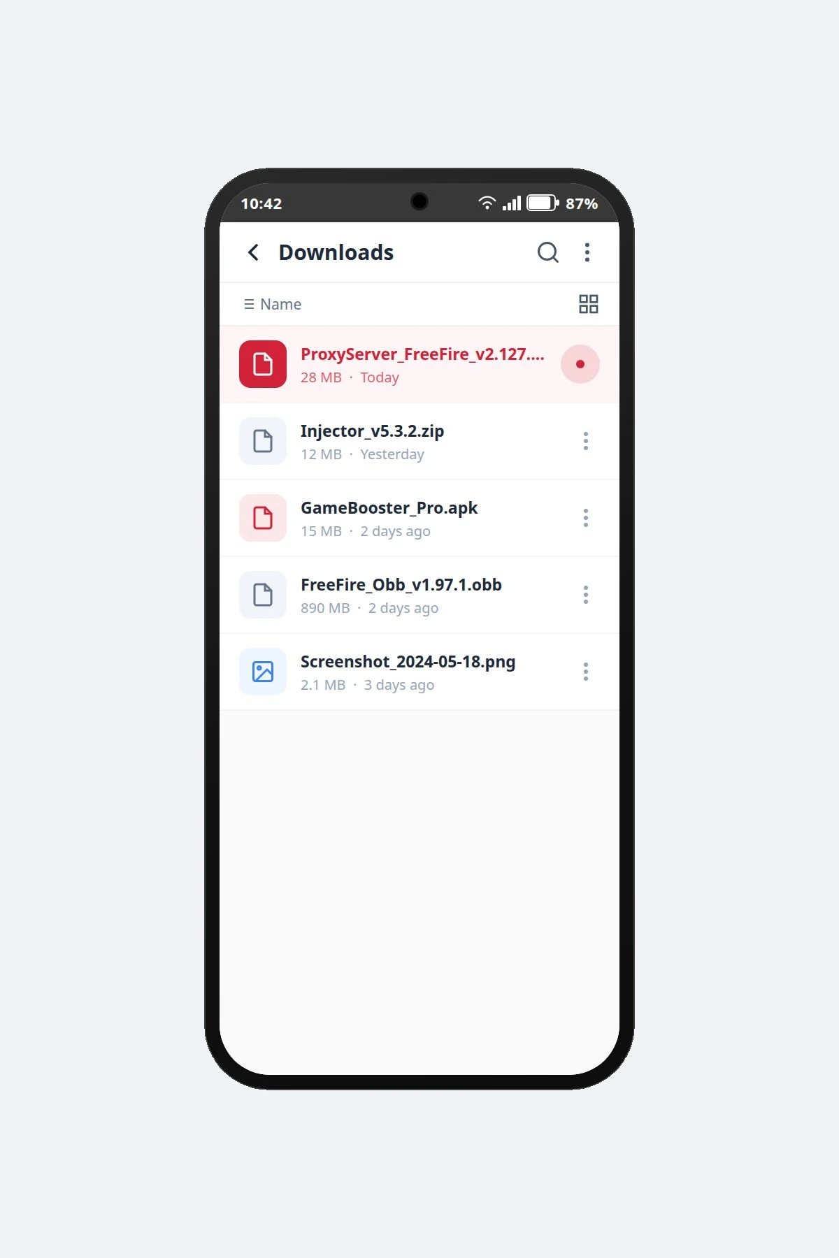 Tapping APK in Downloads folder